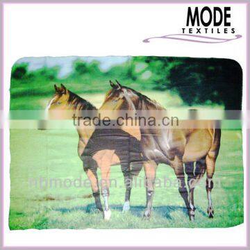 horses design printed fleece blanket