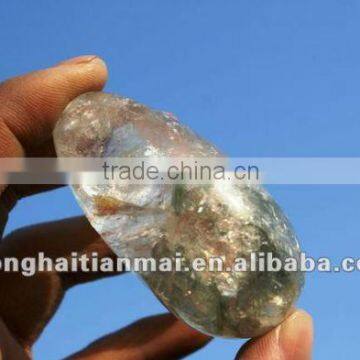 Natural OVAL ARTISTIC QUARTZ Sphere Ball Mineral Substance inside