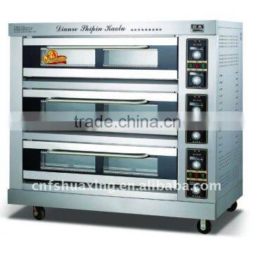 ELECTRIC CQC cake gas baking oven/baking equipment for 3 layers 9 pans