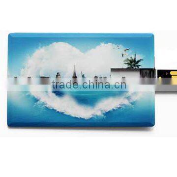 World Scenery Filp Card USB Flash Drive, plastic USB Flash Disk Card Free double-sided color printing