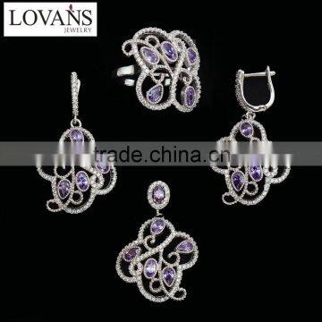 Pave Diamond Earrings Jewelry Box For Ring Necklace Bracelet Set Earring Amethyst JewelryTZ-0221