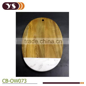 Oval Acaia & Marble Cutting Board