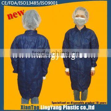 New Sales for 100% dark blue nonwoven Lab Coat