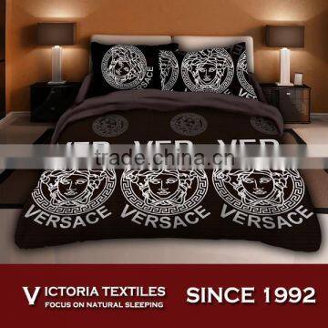 luxury famous brand printed deep pocket full bed in a bag sets queen and king size
