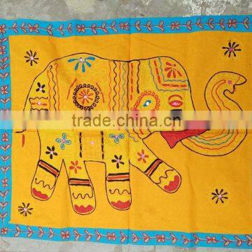 wholesale handmade cotton jari work elephant wall hanging tapestry