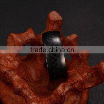 R-127 8mm Genuine Titanium Men's Ring Carbon Fiber Rings/ Carbon Fiber Steel Ring photo-2