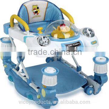 Multifuction rotating baby walker with music
