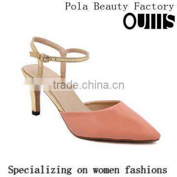 2016 Latest High Heel Sandals Pink Office Shoes for Women Oullis Shoes PL1703
