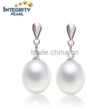 AAA 8-9mm simple design drop earring high quality girl with freshwater pearl earring