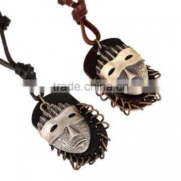 custom new popular fashion leather necklace pendant