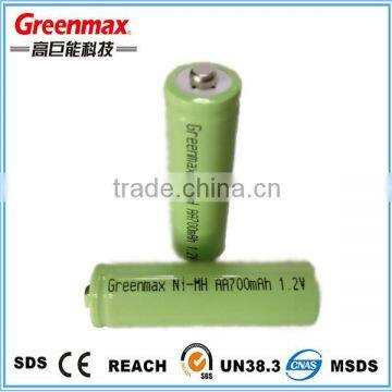 Hot sale 1.2v Ni-MH aa 700mah rechargeable battery