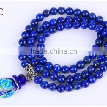 2016 Fashion 6mm Lapis Lazuli Natural Stone Beaded Essential Oil Bottle Cahrm Bracelet Wholesale