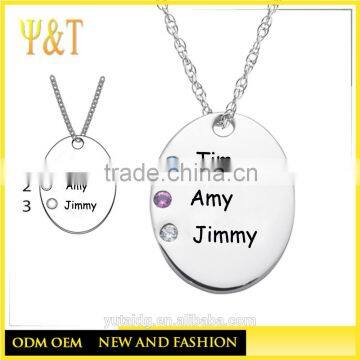 Jingli Jewelry factory direct personalized rehinestone hand stamp name necklaces,diy name necklaces(QD-006)