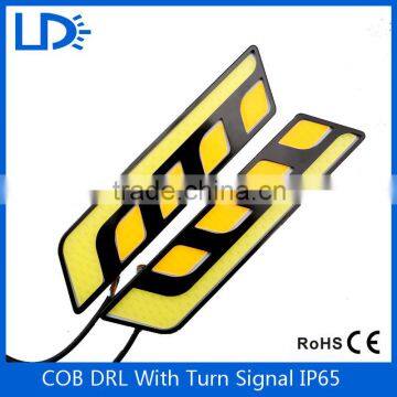 Factory price Waterproof Auto Drl for Cars metal housing Cob Daylight with Turn Signal