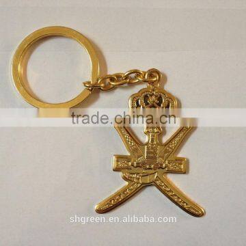 Embossing metal hangtag with chain ring