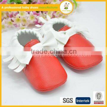 New style baby shoes red and white joint soft sole leather baby shoes