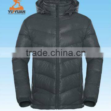 High fashion mens hoody winter outdoor down feather parka