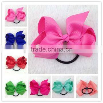 4inch High Quality Ribbon Hair Bow with Elastic Band for Hair Accessories Bows with Girls Hairband for Children