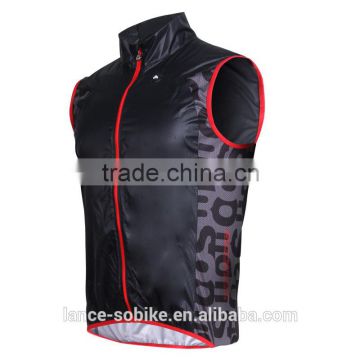 black cycling windstopper jacket 3D cut cycling vest