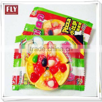 Fruity assorted handicraft design sweet pizza gummy candy