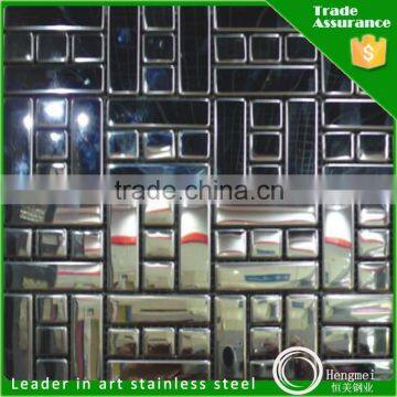 Free samples colored 304 1.2mm thick cold rolled stainless steel mosaic for elevator door