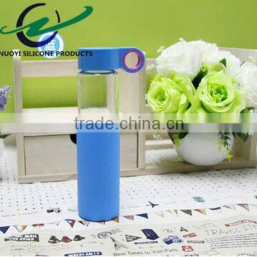 1PC Creative Glass Water Bottle Drinkware Transparent Glass Bottles Silicon Cup Sleeve photo-3