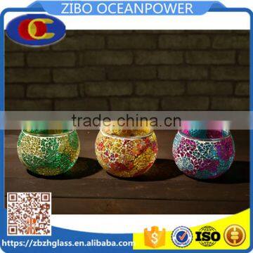 Mosaic Glass Candleholder colored glass candlestick