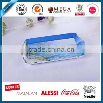 high quality melamine rectangular tray with handles