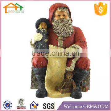 Factory Custom made best home decoration gift polyresin resin santa claus polyresin