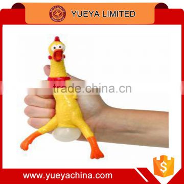 Wholesale china market small size yellow rubber Screaming Chicken relieve stress sound toys