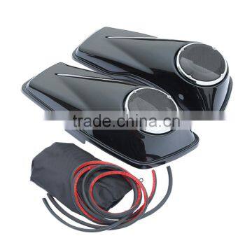 Black 6 1/2" Speaker Saddlebag Lids For Touring Road Street Glide 2014-17