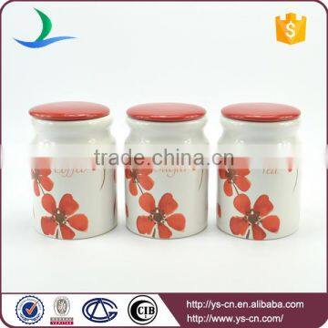 Manufacturer Ceramic Storage Containers With Red Ceramic Lid