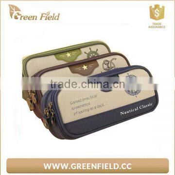 2017 Good Quality Fabric Pencil Bag Double Layer Canvas Pancil Case photo-2