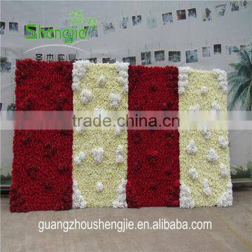 SJLJ013440 High Quality Artificial Flowers Wall / Wedding Backdrop Artificial Flowers Wall photo-5