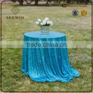 Elegant wedding 100% polyester champagne round table cloth sequin wedding table cloth sequintable cloth dubai