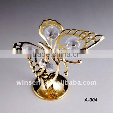 24K gold plated Butterfly with swarovski elements