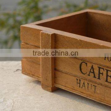 Rectangular Wood Flowerpot for Succulents or Storage photo-2