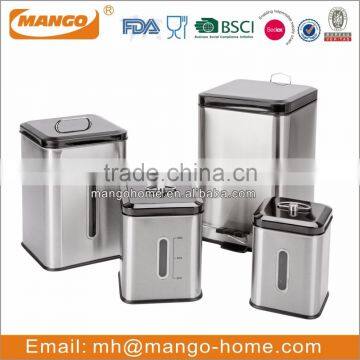 4pcs stainless steel rice canister