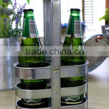 Hot selling 330ml metal 2 pack bottle holder/ wine bottle carrier/beer bottle holder