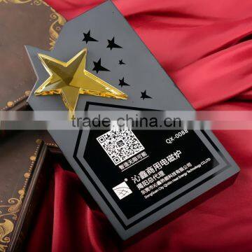 Customized New Design Top Quality Black Star Crystal Trophy photo-3