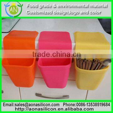 Promotional Items Fashion Cheap Silicone Car Seat Hanging Storage Box/bin,silicone Sundries Bag for Bathing Use photo-2