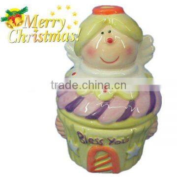 Good quality handpainted cupcake jar with custom shape