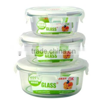 3pcs glass food container, glassware