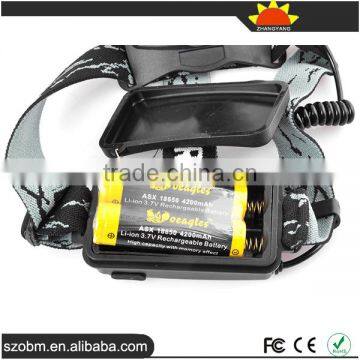 XML T6 Led Headlamp With 18650 Battery,charger and Car Charger photo-2