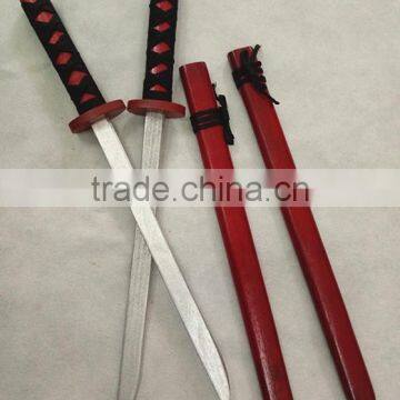 Wholesale handmade cosplay children red wooden long katana sword for sale