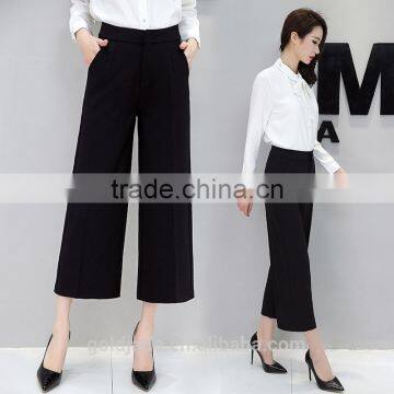 Wholesale Women's Wool Wide Leg Palazzo Trousers Casual Pants High Waist Straight Pants photo-2