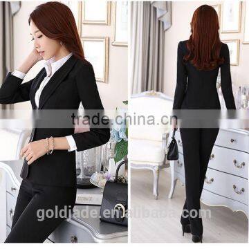 2016 Ladies Two Pieces Long Sleeve Blazer and Skirt Set Women Office Business Suit photo-2