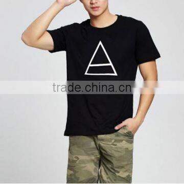 2016 100% Cotton T Shirt Print With Triangle Hugo Summer Style Short Tee