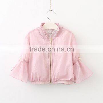 2017 Summer Girls Outdoor Sun-protective Clothing Coat With Pearl Decorative Zipper Pulls photo-4