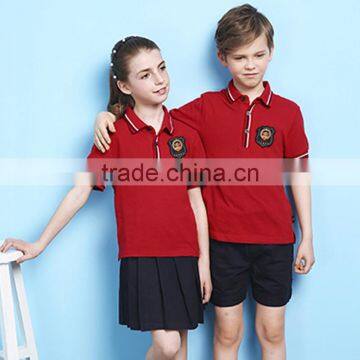 Custom Unisex Summer Red Color Polo School Uniform Shirt photo-5